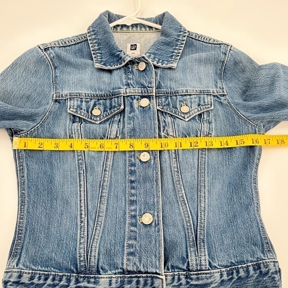 GAP Women’s Medium Wash Button Down Denim Jacket 100% Cotton Size XS - Picture 9 of 11